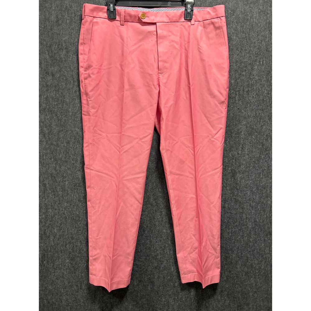 Brooks Brothers Milano Chinos Mens 38x30 Pink Slim Fit Cotton Trousers